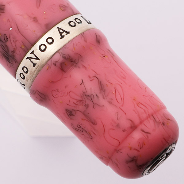MARLENITALYボールペンSpecialCollectionJournal Marlen Journal Fountain Pen - Pink Marble, Button Filler, Sterling